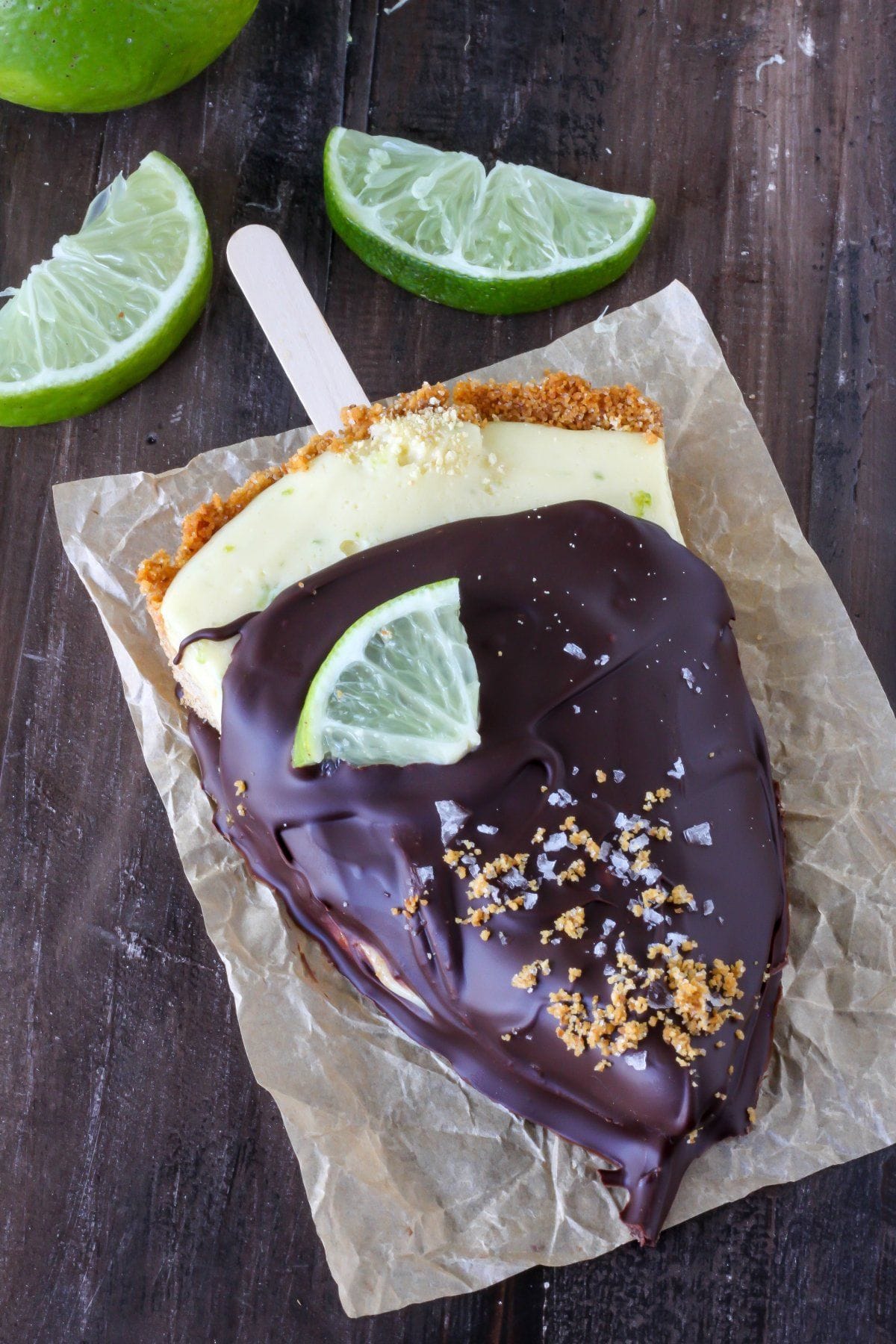 Frozen Chocolate Covered Key Lime Pie