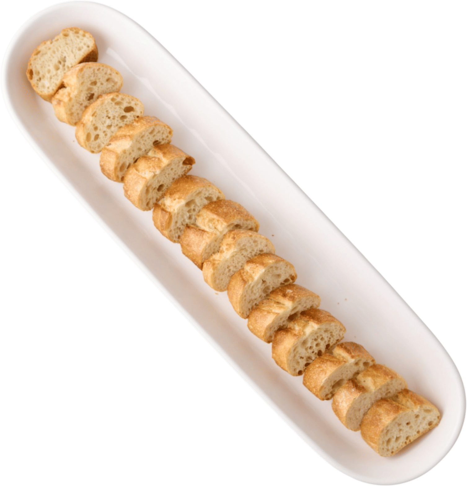 White Ceramic Baguette Serving Tray