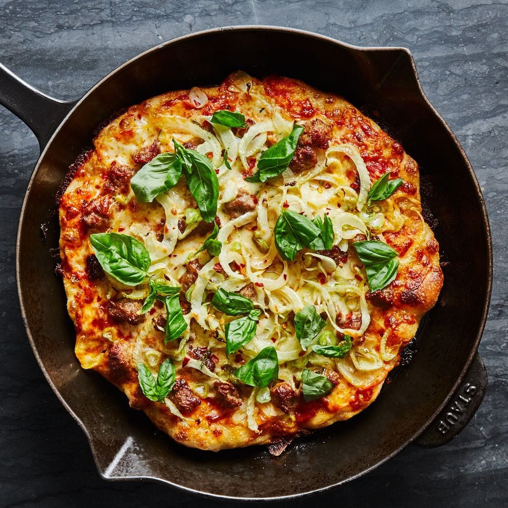 Cast-Iron Pizza With Fennel and Sausage Recipe