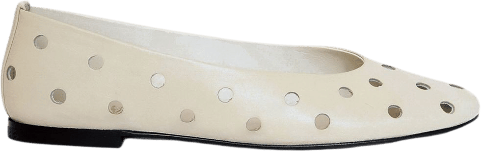 Leather Perforated Ballerina