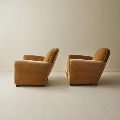 Pair of 1940s French club chairs