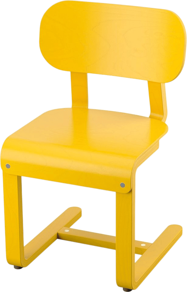 LYCKAN chair, yellow/birch veneer  - IKEA