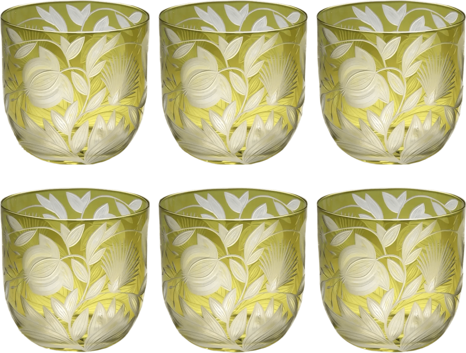 Verdure Vendure Whiskey Glasses, Set of 6, Olive