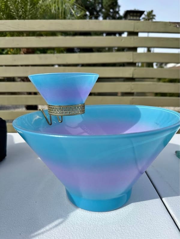 Vintage Glass Chip and Dip Set