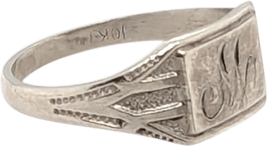 Art Deco Engraved Signet Baby Ring