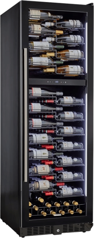 Wine Enthusiast VinoView L 145 Smart Wi-Fi Dual Zone Wine Cellar, Frameless Glass Door, RH