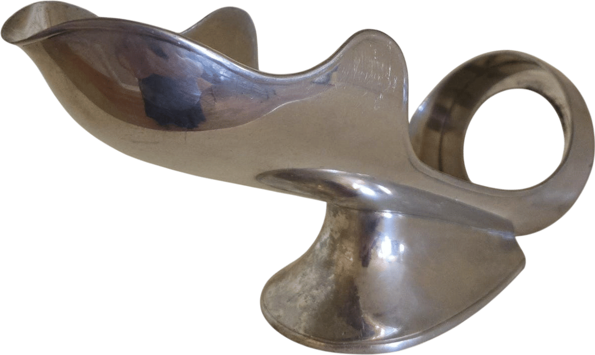 Vintage French Pewter Wine Bottle Holder