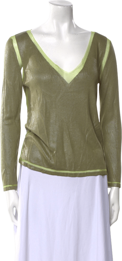V-Neck Long Sleeve Blouse