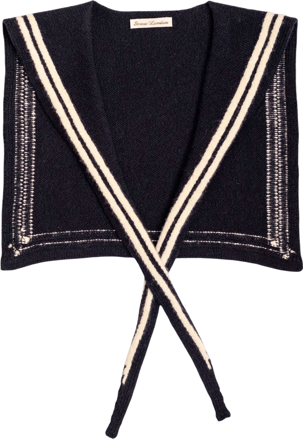 Navy Lambswool Sailor Scarf