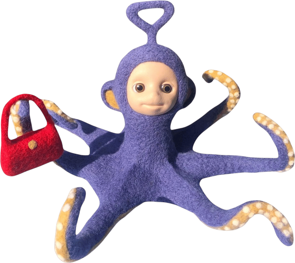 Needle Felted Octo-Tubby - Tinky Winky