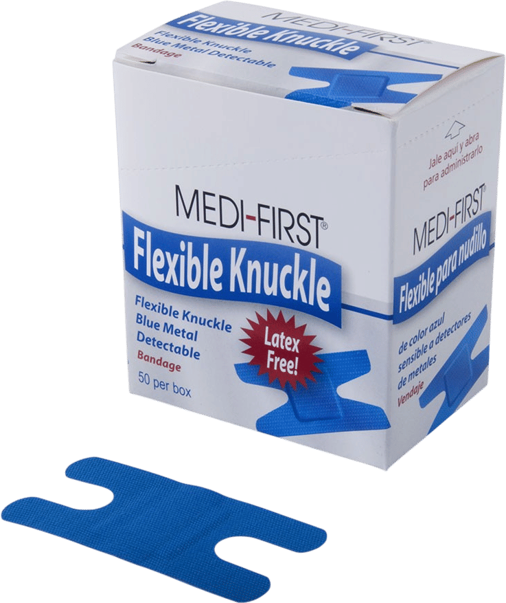 Medique Blue Metal Detectable Knuckle Bandages (50 ct)