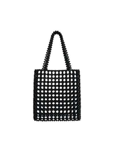 1970s Black Beaded Bag