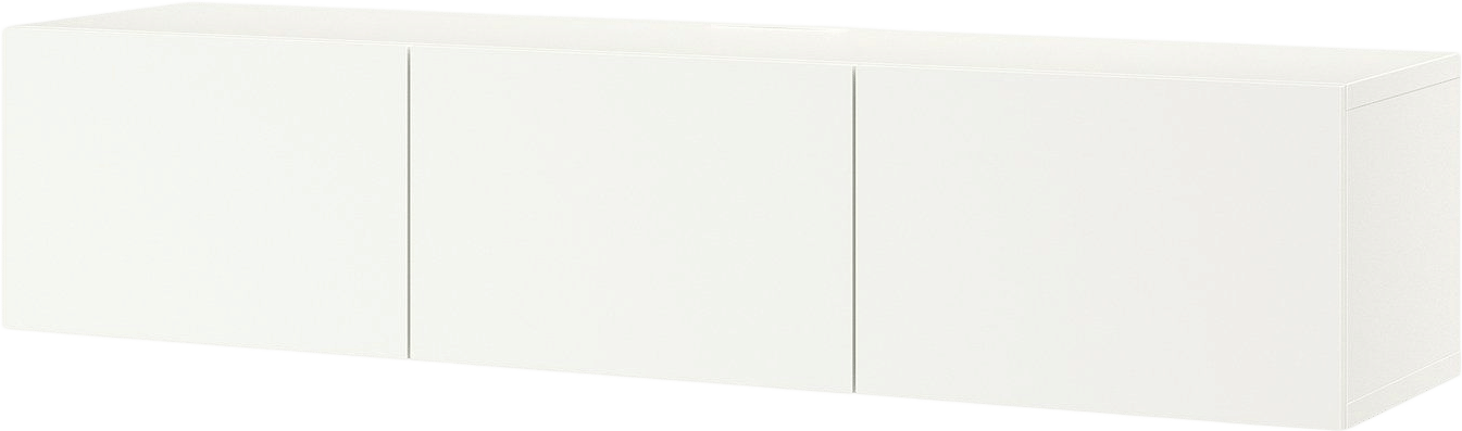 BESTÅ TV bench with doors, white/Lappviken white, 180x42x38 cm