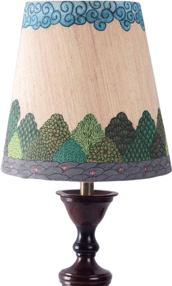 Hand-painted Mughal Art Lampshade, Vintage Table Lamp Decor