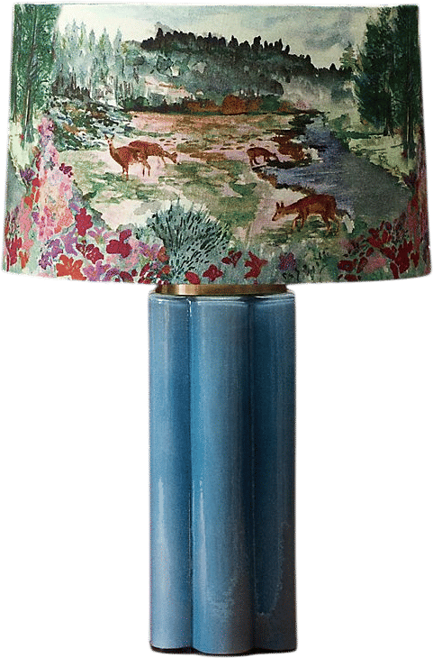 Anthropologie Scalloped Glass Lamp Base