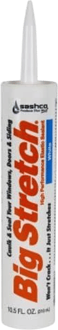 Sashco 10016 10.5oz 10016 Big Stretch Caulk 10.5-Ounce Cartridge, White