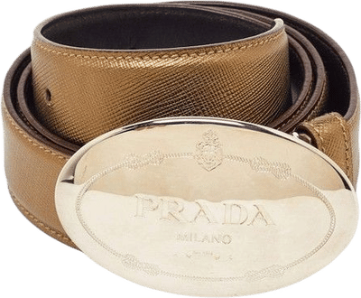 Vintage Gold Belt with Silver Oval Buckle