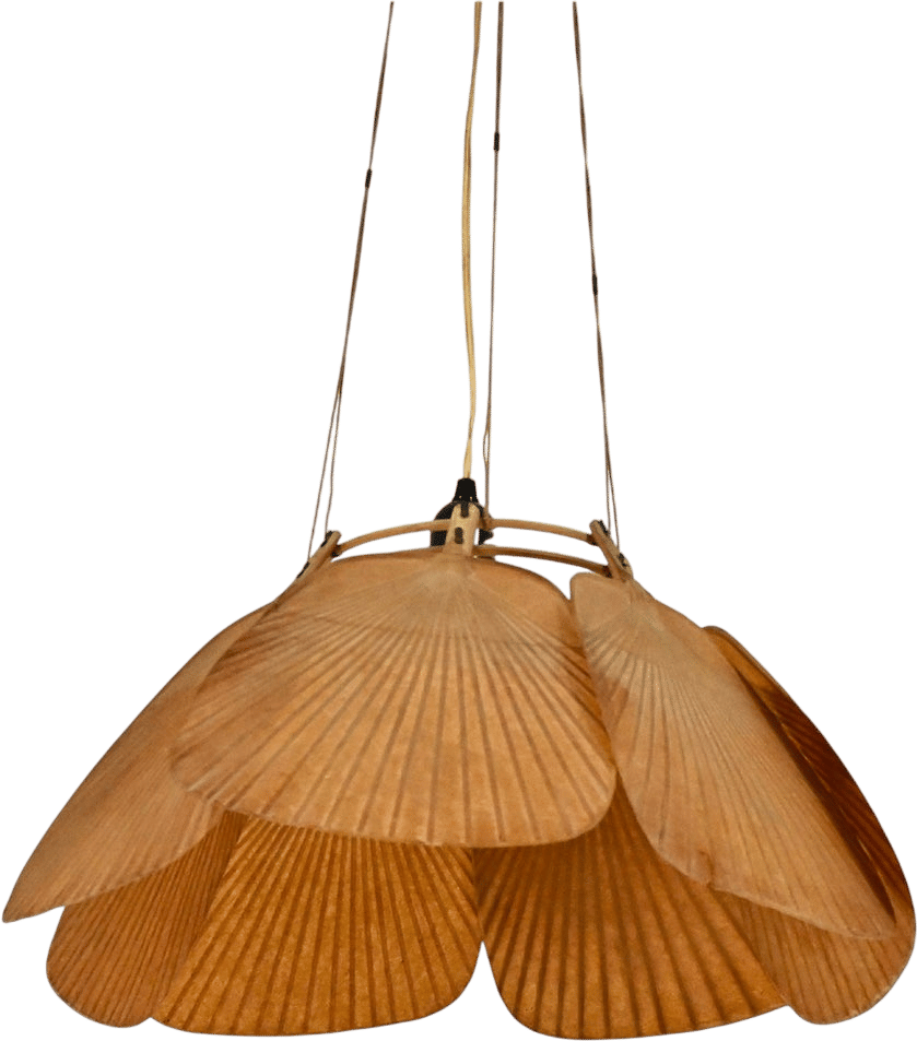 "Shichi" Uchiwa Hanging Lamp (Ingo Maurer, 1970s)