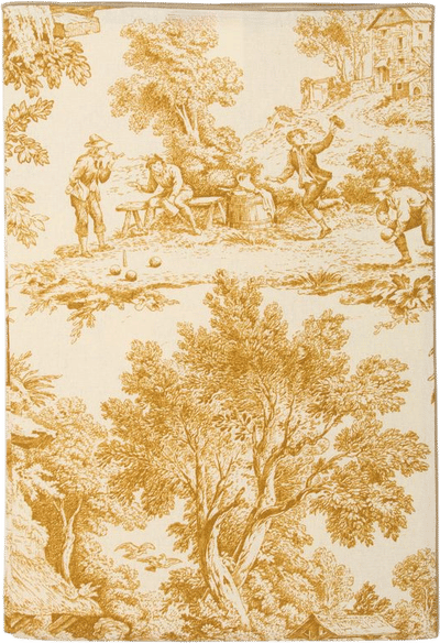 Toile de Jouy Linen Rectangular Tablecloth