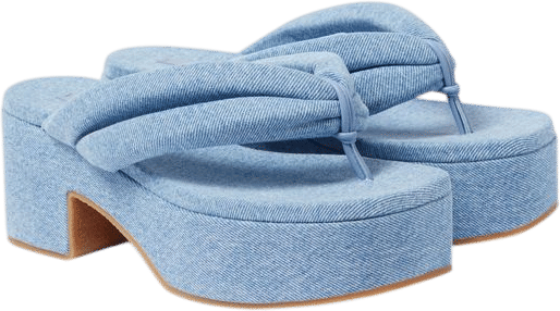DRIES VAN NOTEN | Denim platform thong sandals