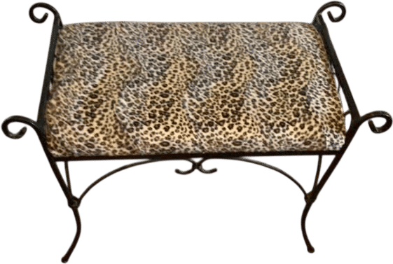 Leopard Print Vanity Bench