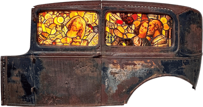 Glass Cowboy Stained Glass Art