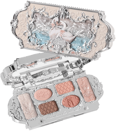flowers knows swan ballet makeup palette in white swan