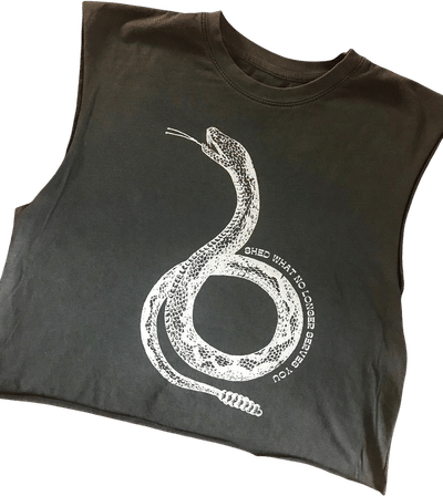 Snake Graphic Crop Tank