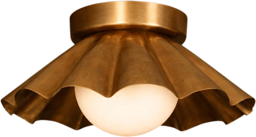 Mid Century Brass Flush Mount Ceiling Light