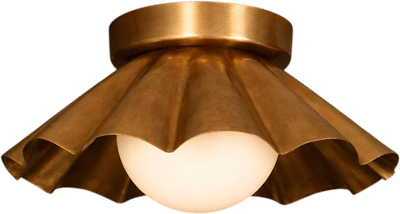 Mid Century Brass Flush Mount Ceiling Light