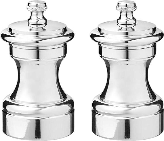 Silver-Plated Brass Salt and Pepper Mill (Set of 2)