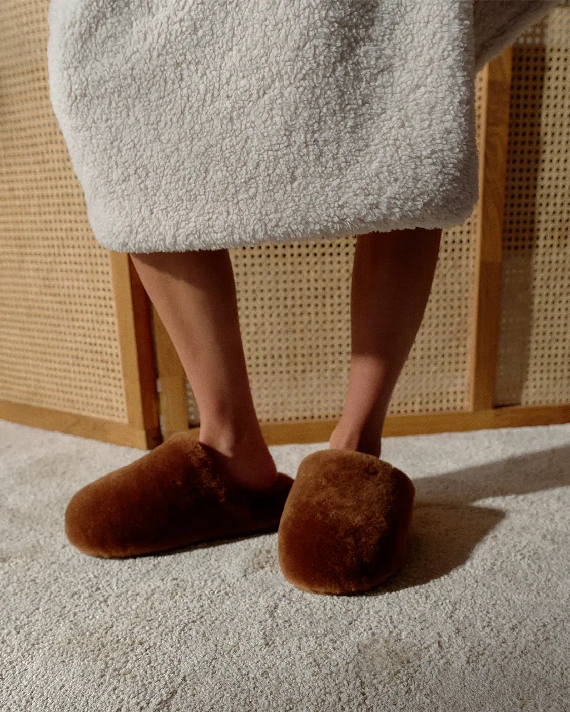 Hommey Sheepskin Slippers - Hazelnut