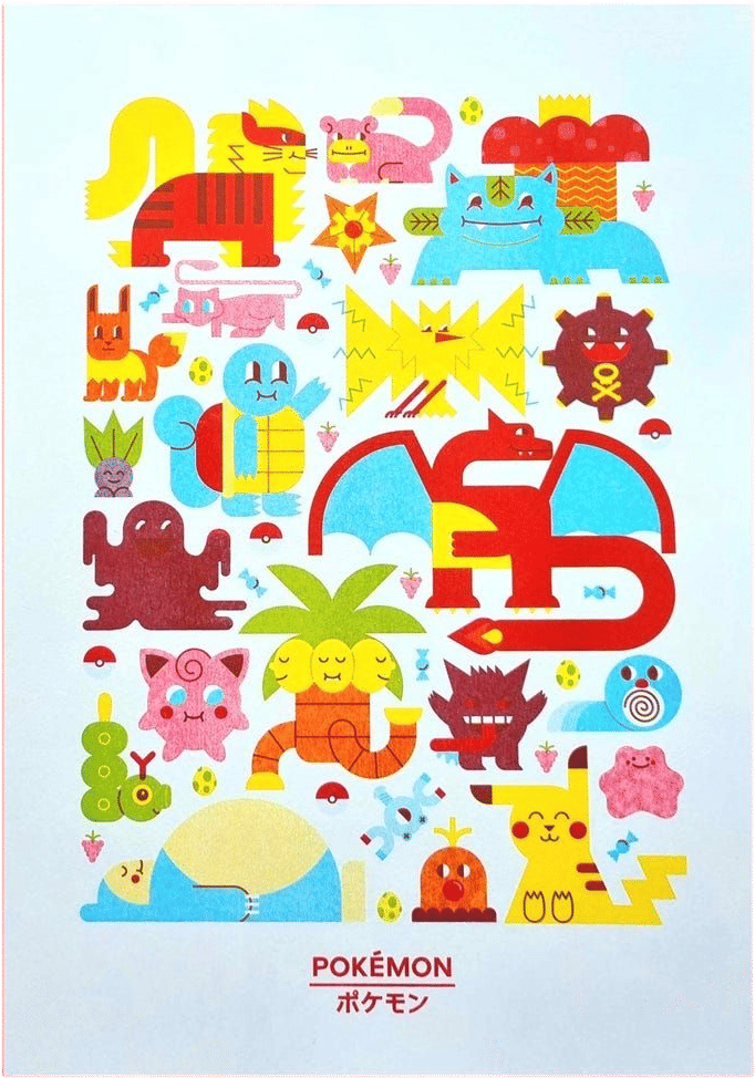 Pokemon-Inspired A3 Riso Art Print