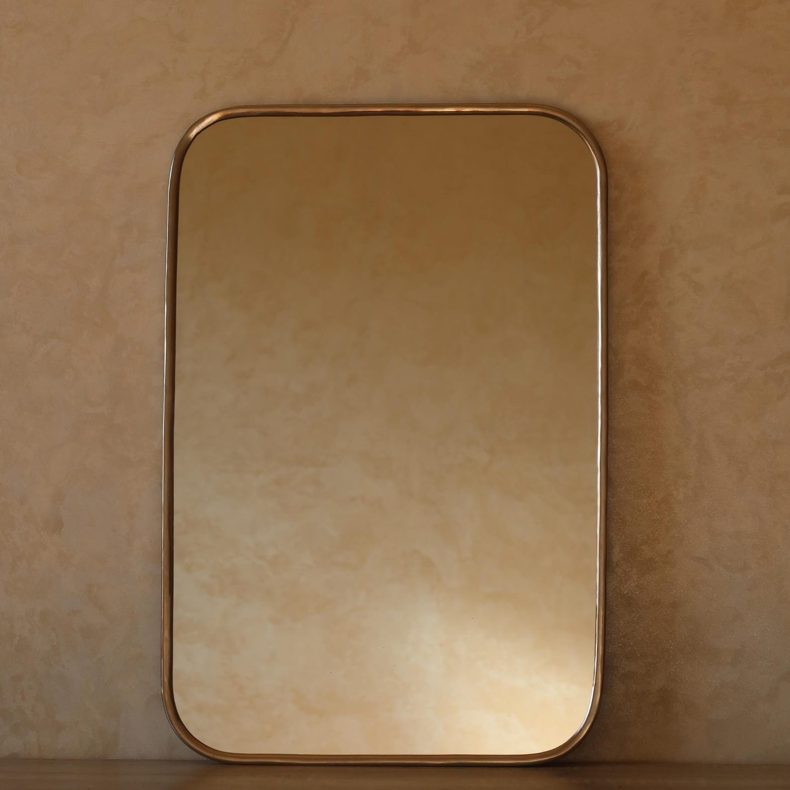 Handmade Brass Rectangular Moroccan Wall Mirror