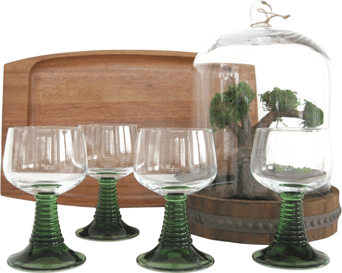Crystal green goblets