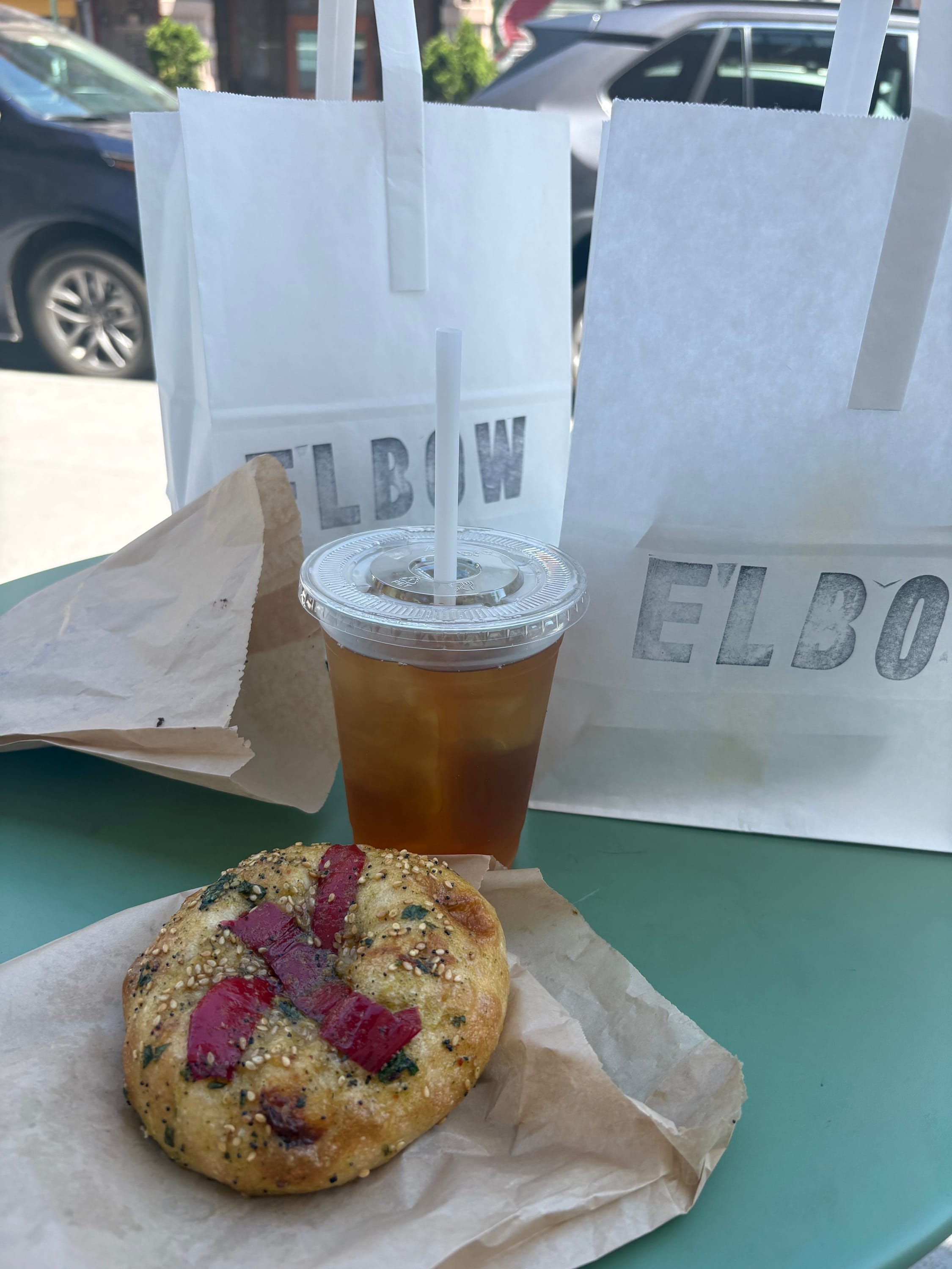 Pickled Pepper Garlic Bread Bialy