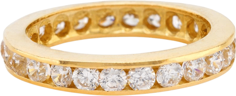 Vintage 1990s Jack Weir & Sons 18k Yellow Gold Diamond Eternity Band