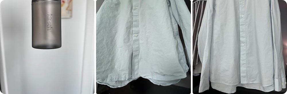 Using a spray bottle to freshen up linen/poplin shirts