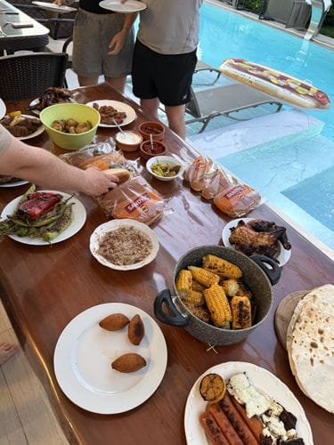 Eating with friends