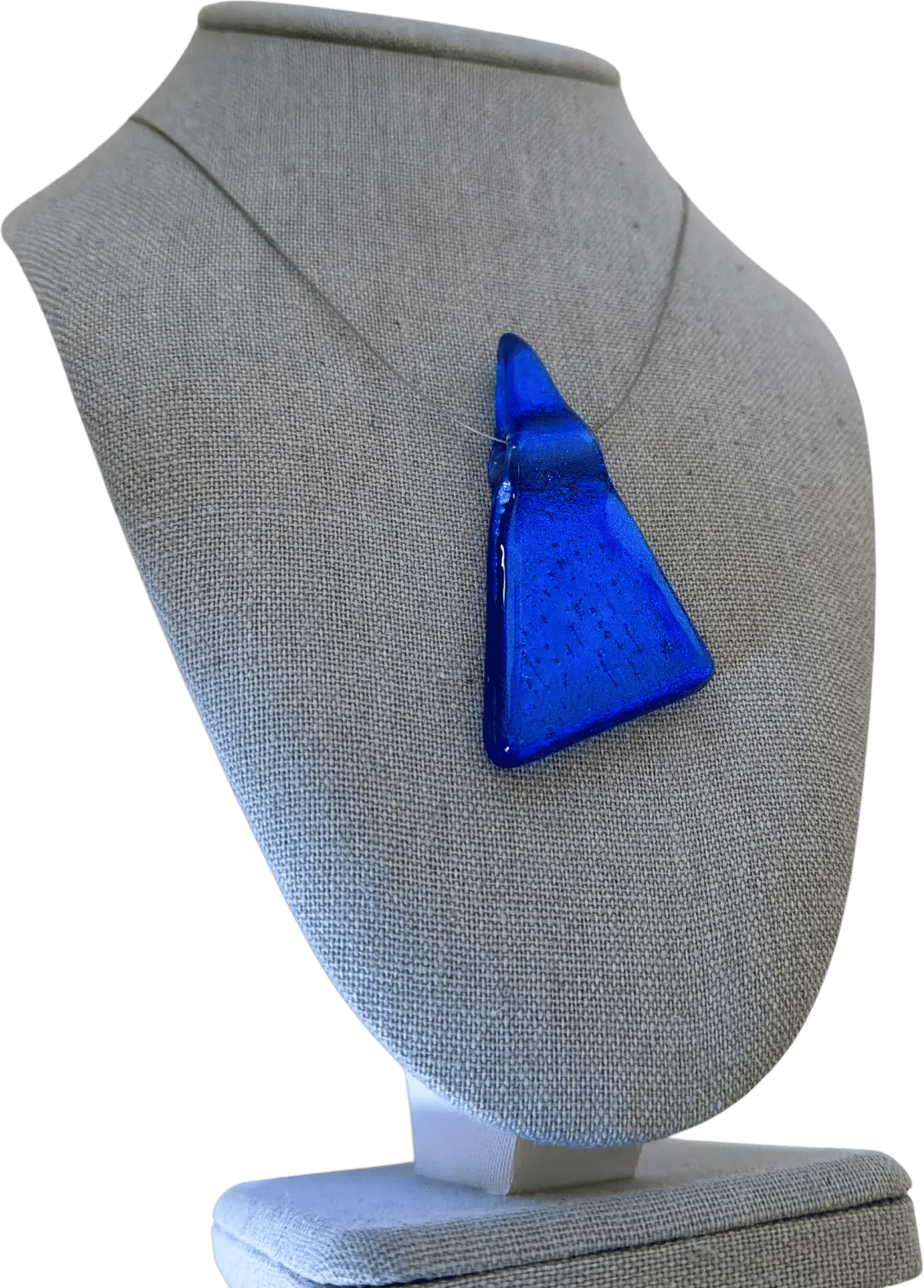 Blue on Blue Fused Glass Necklace by Alison Thibault