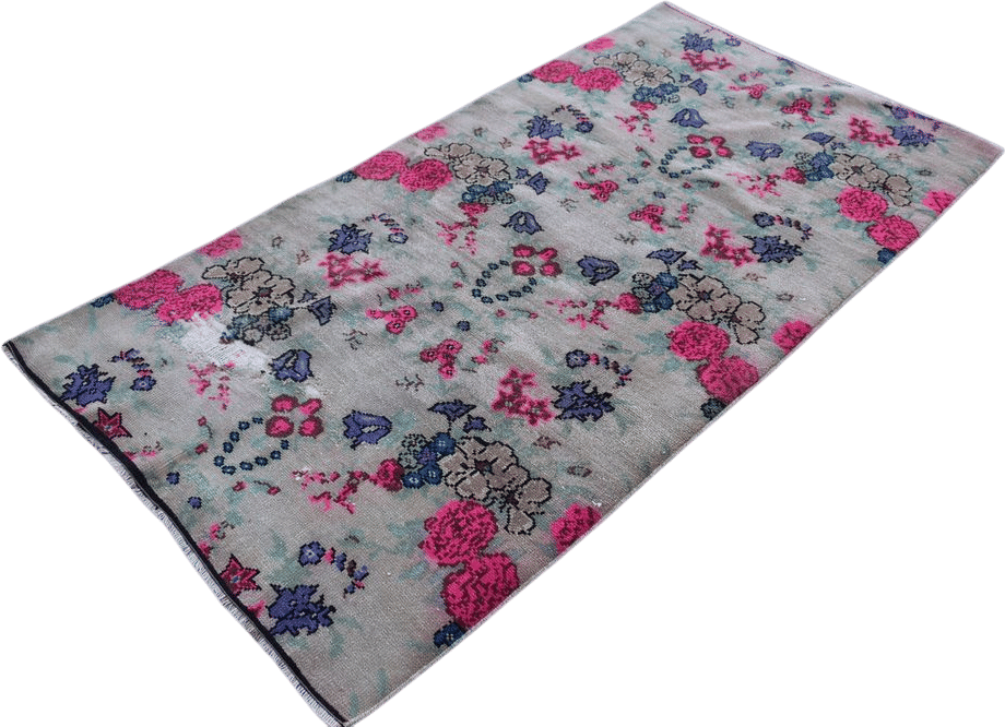 Turkish rug, Vintage area rug, Handmade rug, Natural rug, Oushak rug, Kitchen decor, Boho rug, Home decor, Carpet, 3.3 x 6.4 ft TVR0828