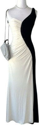 90s Black and White Gown