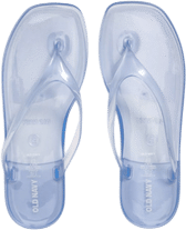 clear jelly square toe flip flop