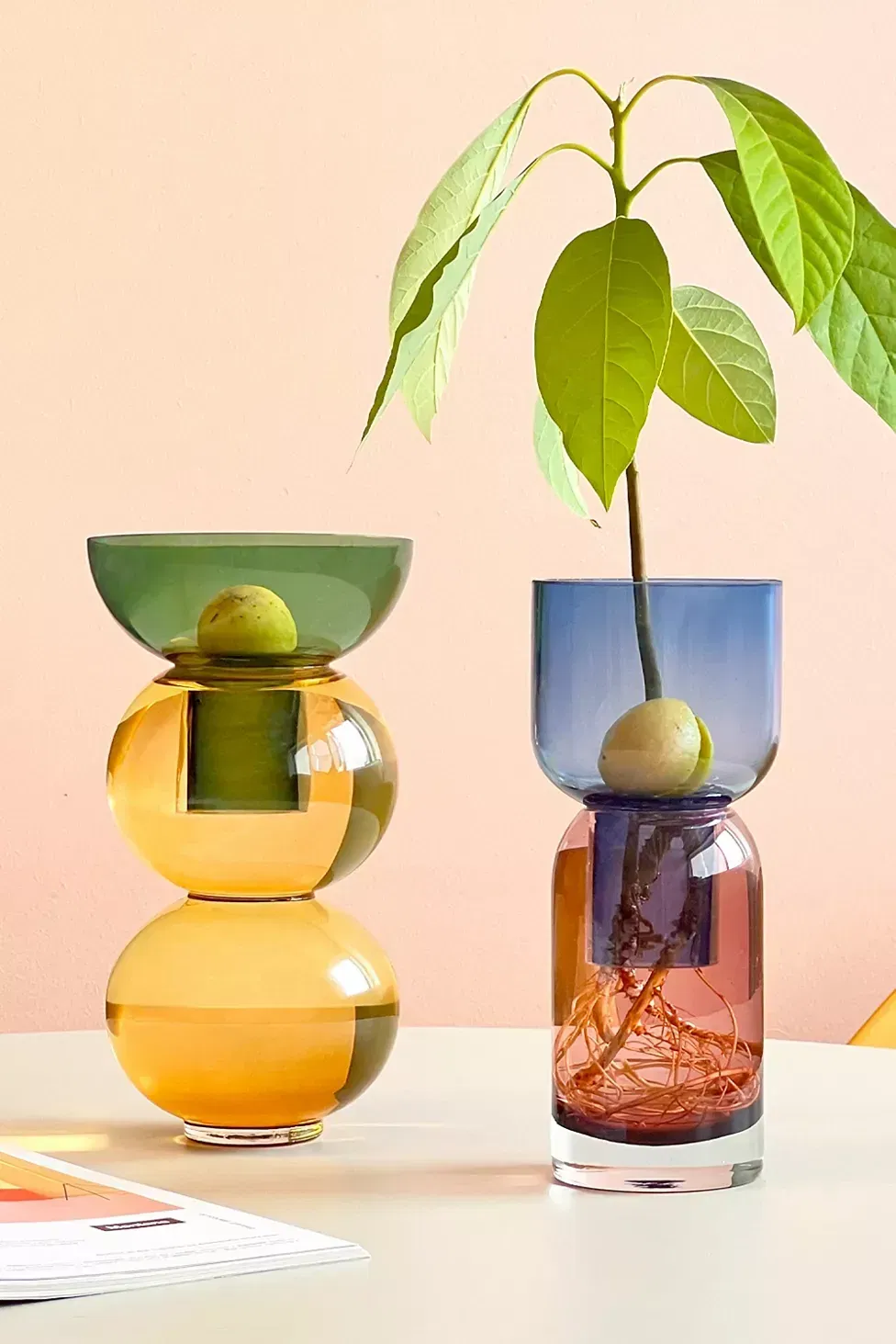 Glass Fusion Flip Vase Set