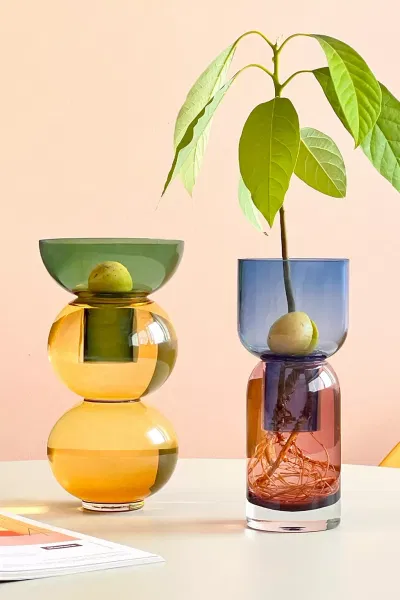 Glass Fusion Flip Vase Set
