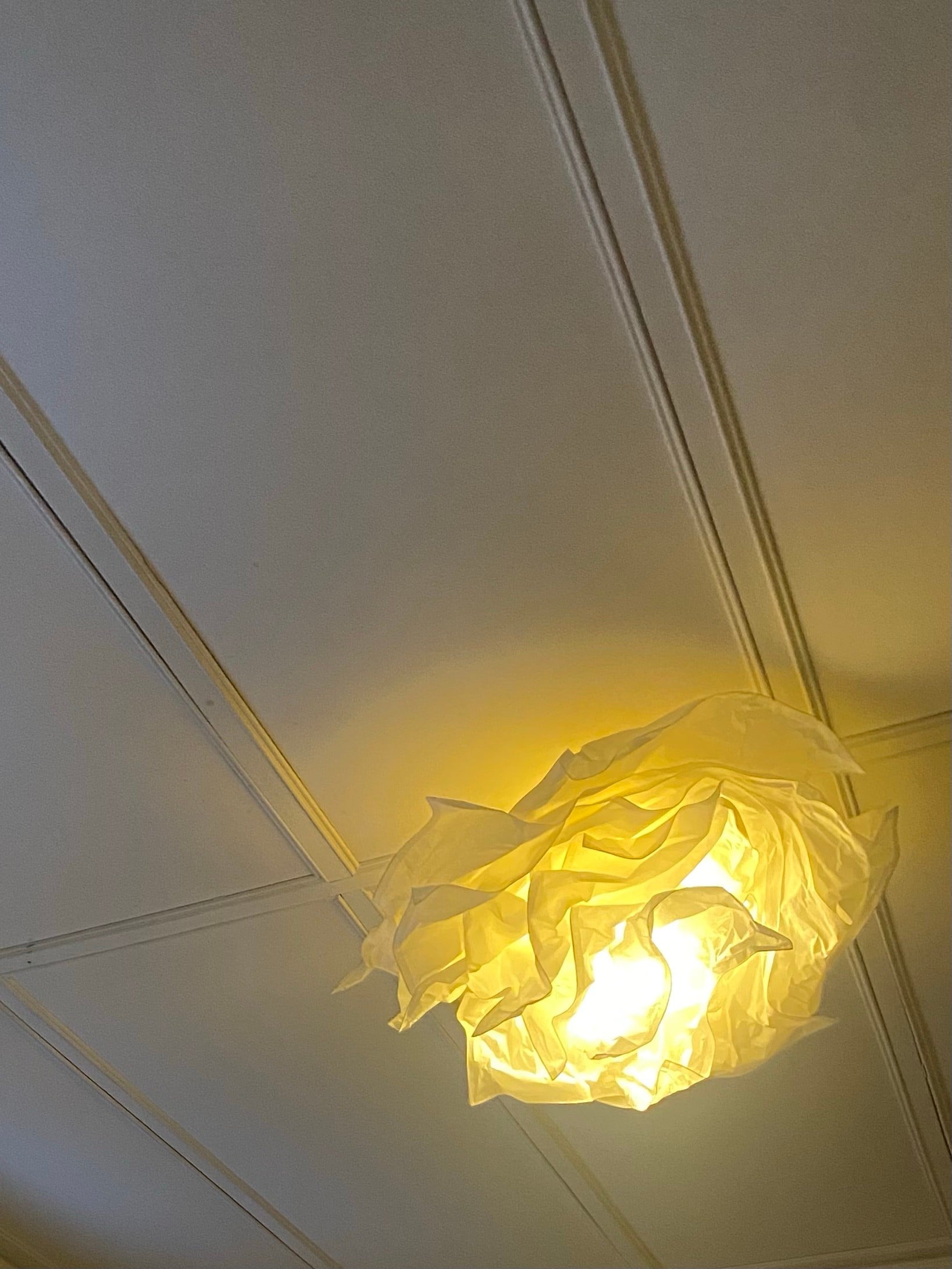 Upcycle a lampshade for the ceiling