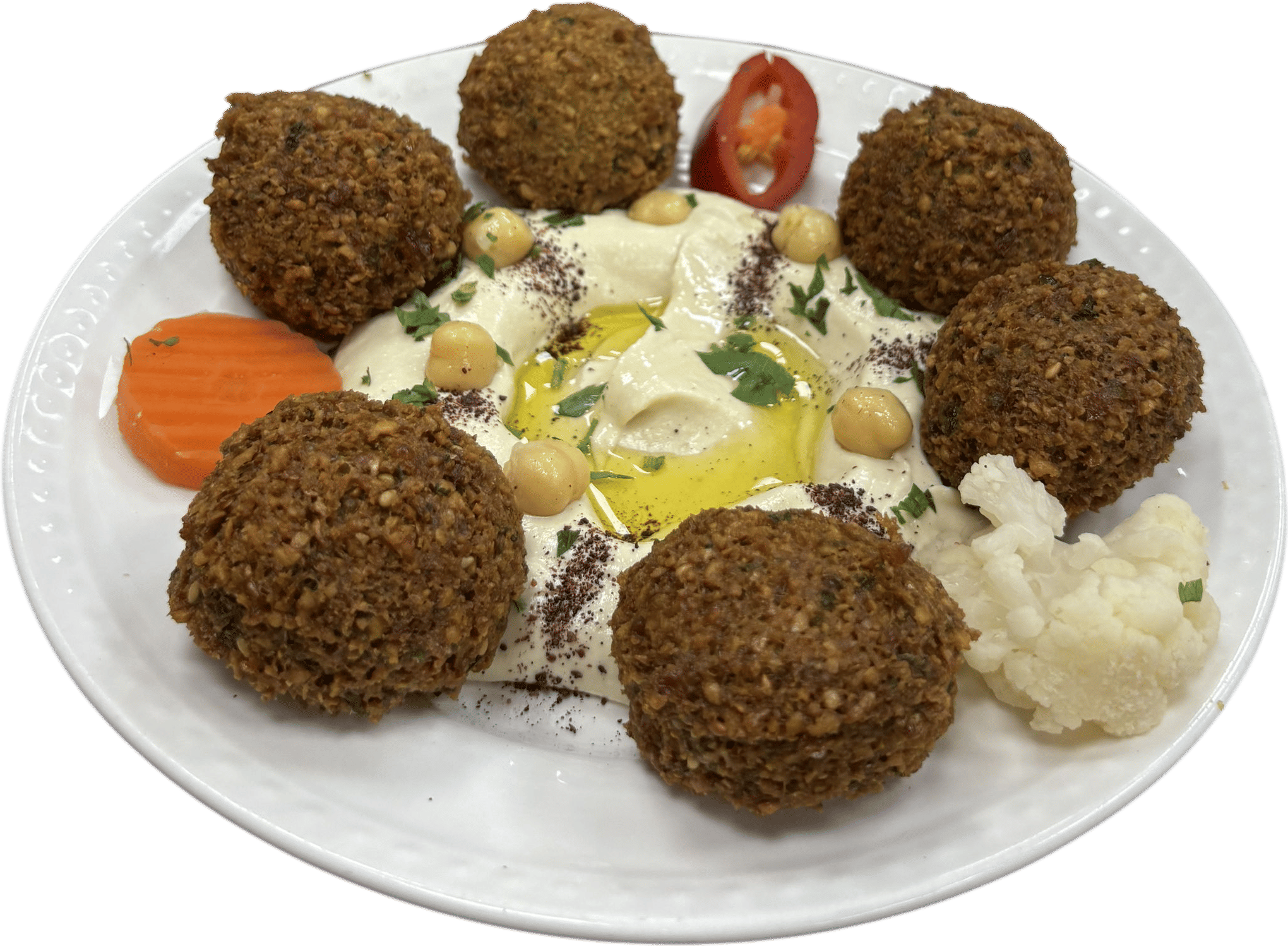 $3 falafel and hummus from Al Aqsa