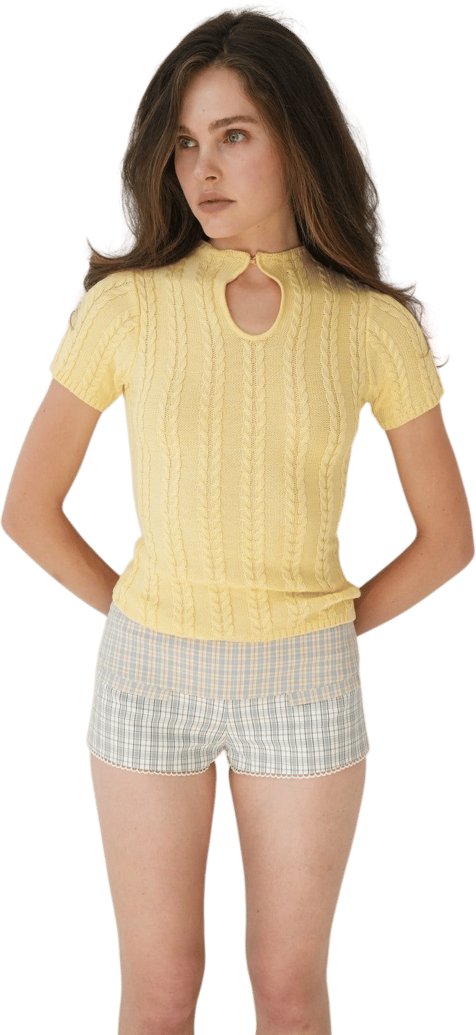 Yellow The Label Britt Cashmere Top