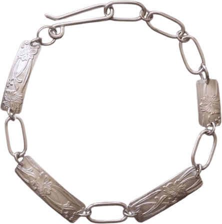 Whimsical Floral Chain Link Bracelet