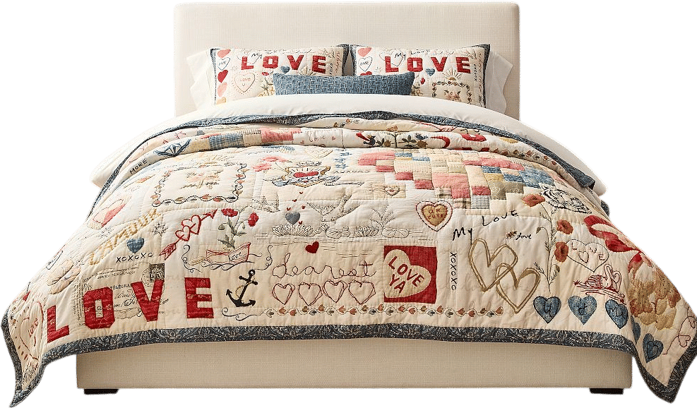 Devin Embroidered Love Quilt